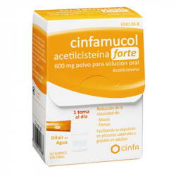 CINFAMUCOL ACETILCISTEINA 600 mg POLVO PARA SOLUCION ORAL