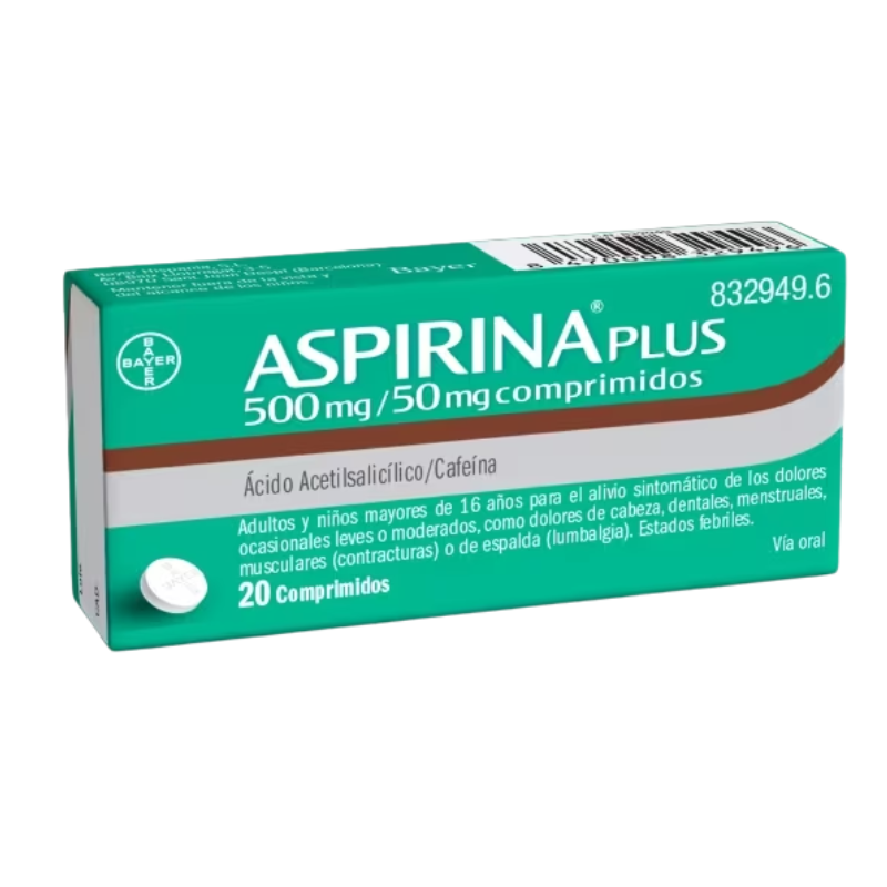 ASPIRINA PLUS 500 mg/ 50 mg COMPRIMIDOS