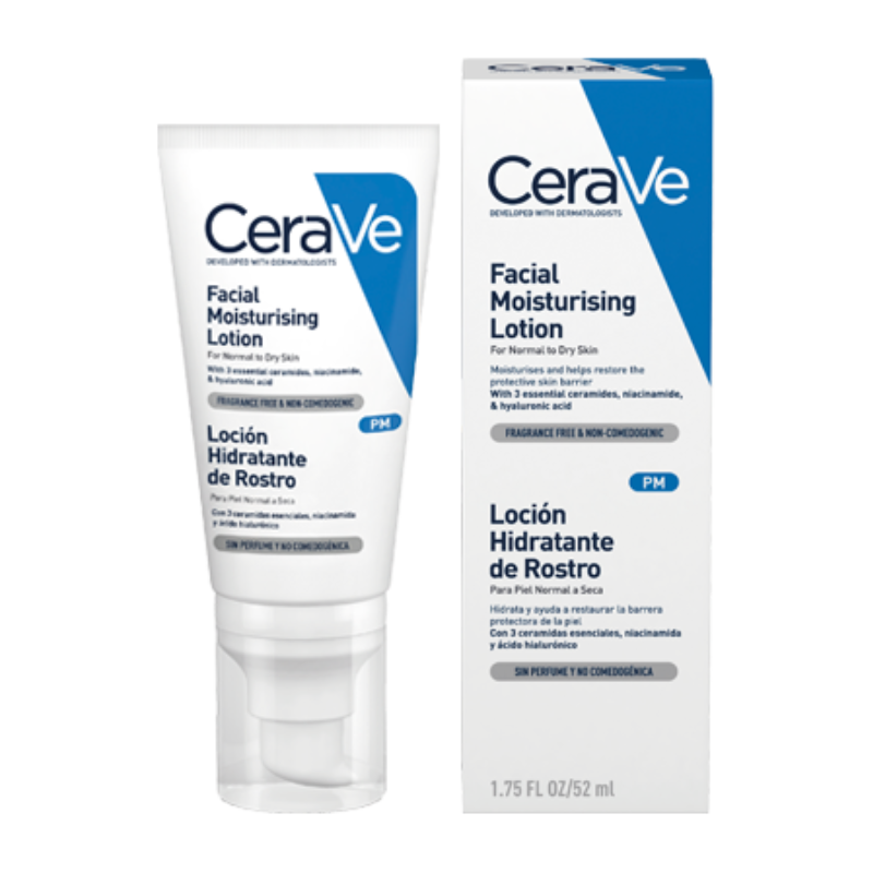 CERAVE LOCIÓN HIDRATANTE PIEL NORMAL A SECA ROSTRO 52ML