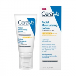 CERAVE LOCIÓN HIDRATANTE PIEL NORMAL A SECA ROSTRO SPF50 52ML