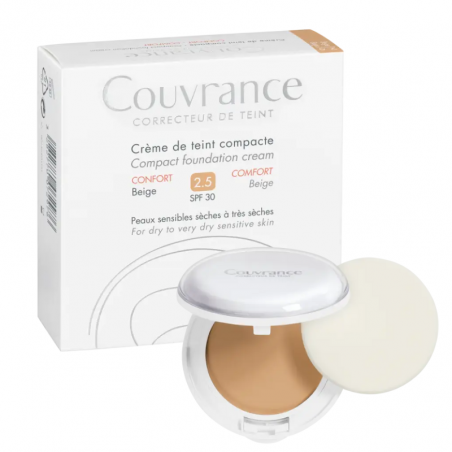 AVENE COUVRANCE MAQUILLAJE COMPACTO CONFORT TONO 2.5 BEIGE