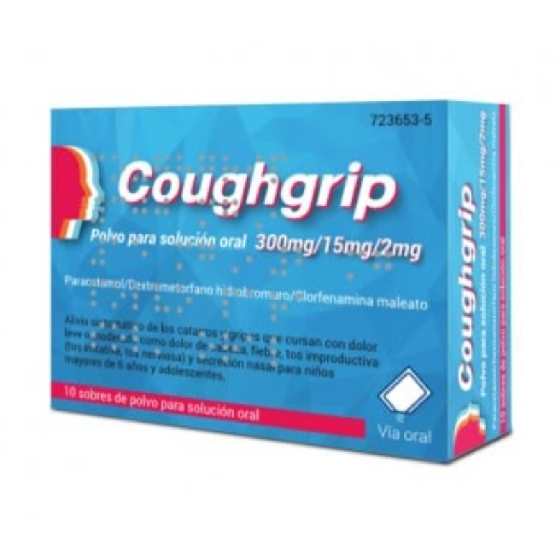 COUGHGRIP 300MG/15MG/2MG POLVO PARA SOLUCION ORAL