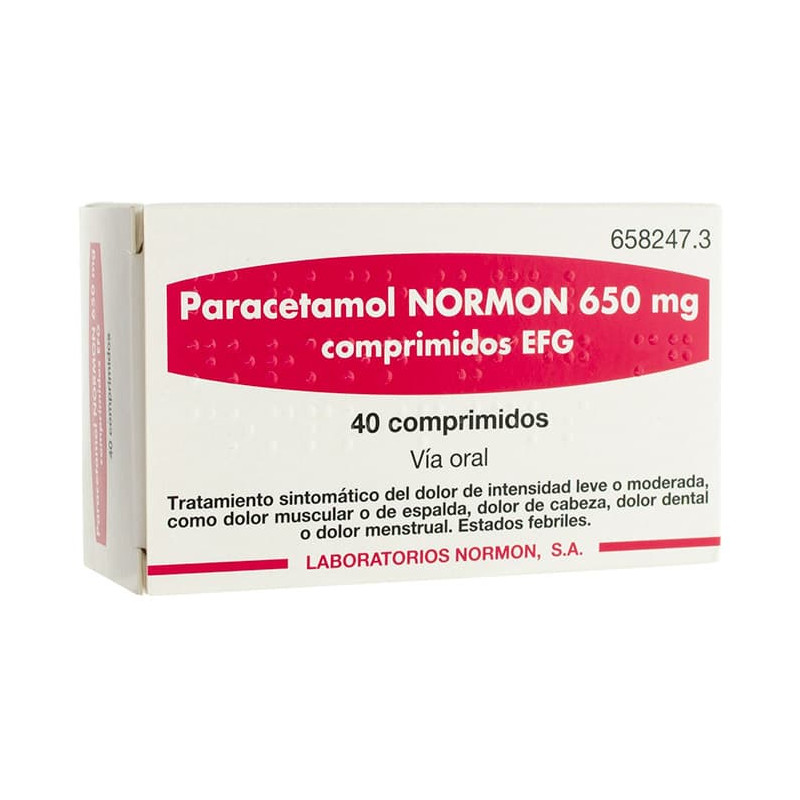 PARACETAMOL NORMON 650 mg COMPRIMIDOS EFG