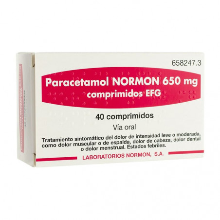 PARACETAMOL NORMON 650 mg COMPRIMIDOS EFG