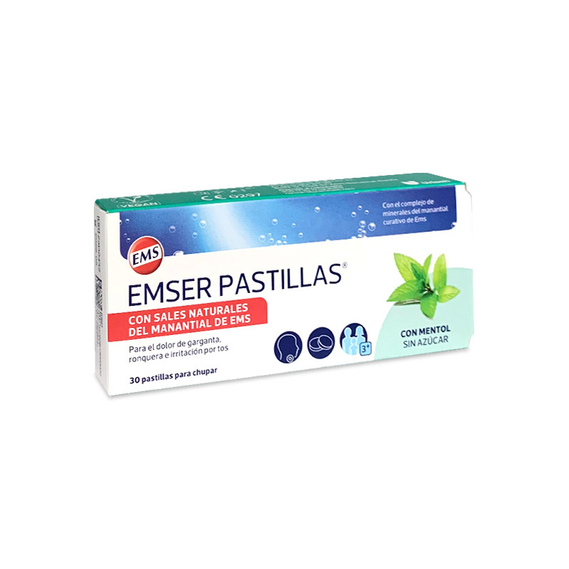 EMSER PASTILLAS MENTOL SIN AZÚCAR 30 UNIDADES