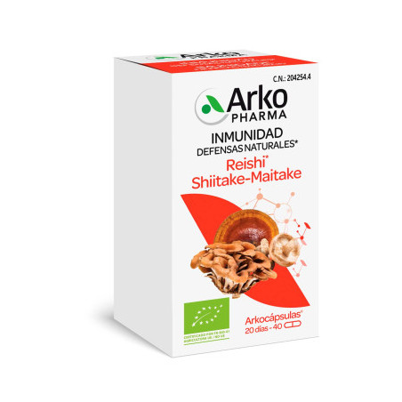 ARKOCÁPSULAS REISHI SHITAKE-MAITAKE 40 CÁPSULAS