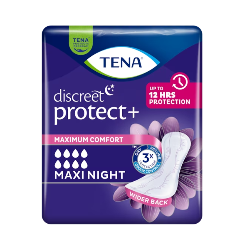 TENA DISCREET PROTECT + COMPRESA MAXI NIGHT 12U