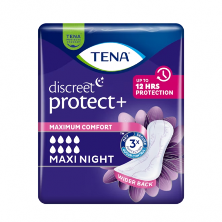 TENA DISCREET PROTECT + COMPRESA MAXI NIGHT 12U