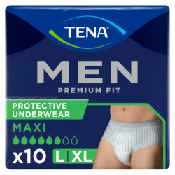 TENA MEN PREMIUM FIT ROPA INTERIOR HOMBRE PROTECTORA MAXI TALLA L 10