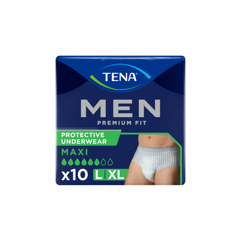 TENA MEN PREMIUM FIT ROPA INTERIOR HOMBRE PROTECTORA MAXI TALLA L 10