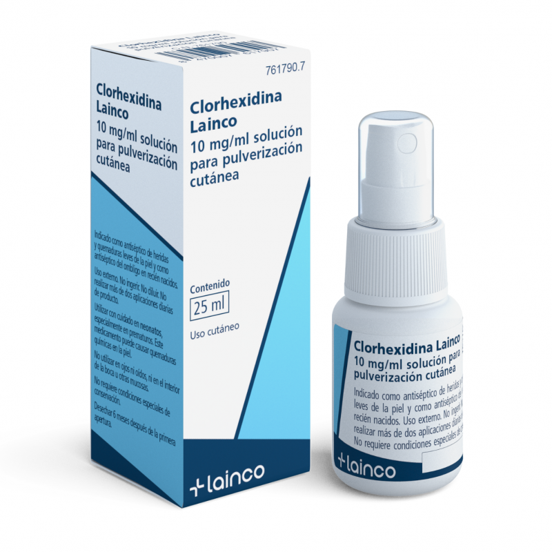 CLORHEXIDINA LAINCO 10 MG/ML SOLUCION PARA PULVERIZACION CUTANEA