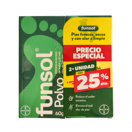 FUNSOL POLVO PIES Y CALZADO DUPLO 2x60G