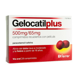 GELOCATIL PLUS 500/65 MG 20 COMPRIMIDOS RECUBIERTOS