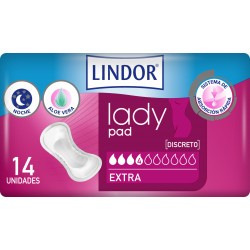 LINDOR LADY PAD DISCRETO EXTRA 4 GOTAS 14U