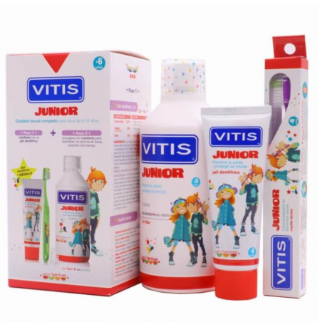 VITIS PACK JUNIOR COLUTORIO Y CEPILLO + GEL DENTIFRICO DE REGALO VITIS PACK JUNIOR COLUTORIO Y CEPILLO + GEL DENTIFRICO DE REGALO