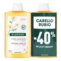 KLORANE CAMOMILA PACK CHAMPÚ LUMINOSIDAD CABELLOS RUBIOS 2x400ML