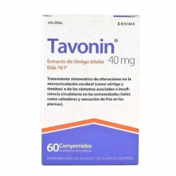 TAVONIN 40 MG COMPRIMIDOS RECUBIERTOS CON PELICULA