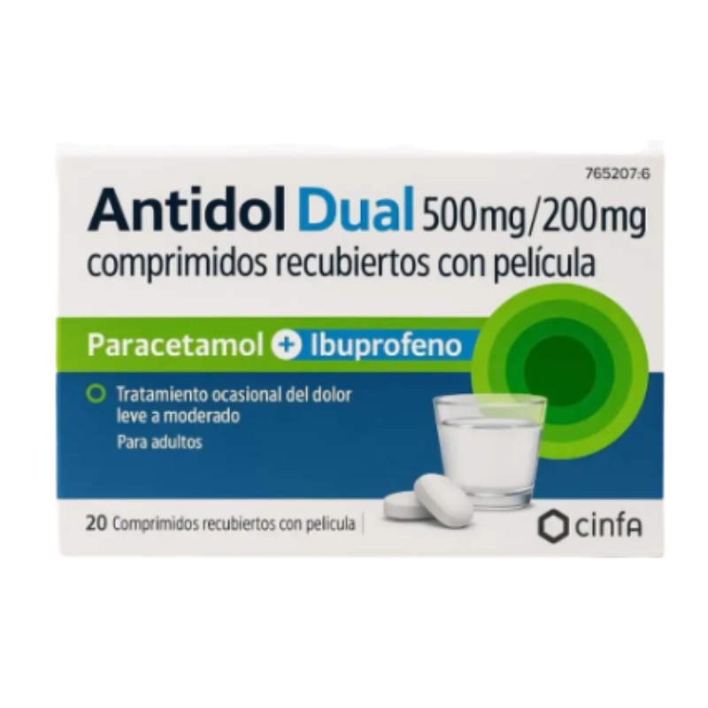 ANTIDOL DUAL 500 MG/200 MG COMPRIMIDOS RECUBIERTOS CON PELÍCULA