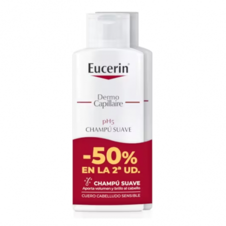 EUCERIN DERMO CAPILLAIRE PACK PH5 CHAMPÚ SUAVE 2x250ML