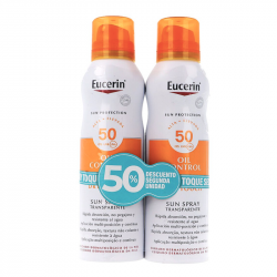 EUCERIN SUN PACK OIL CONTROL BODY SPRAY TRANSPARENTE SPF50 2x200ML