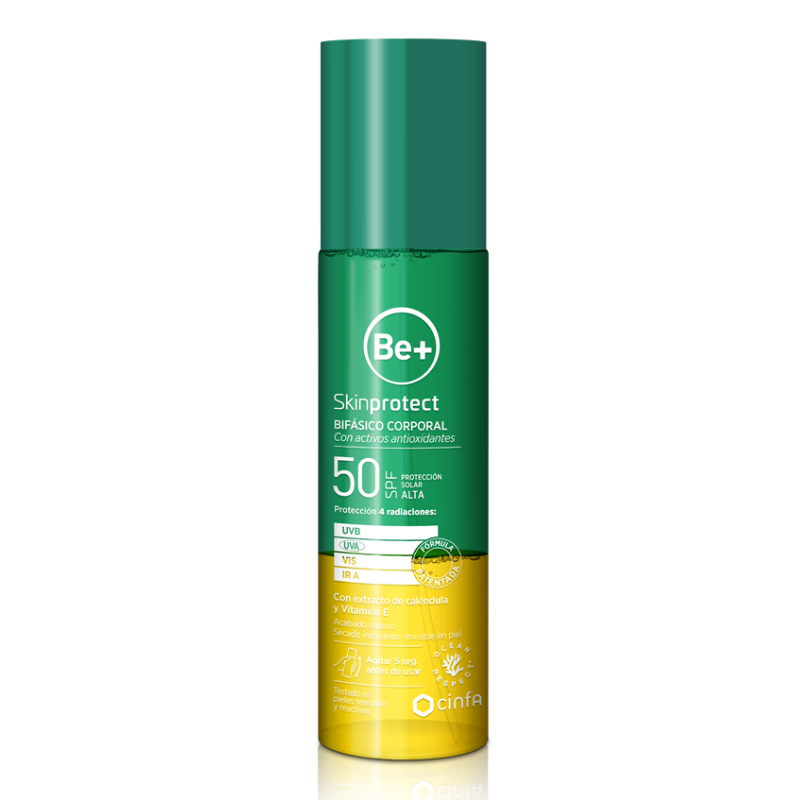 BE+ SKINPROTECT BIFÁSICO CORPORAL ACTIVOS ANTIOXIDANTES SPF50 200ML