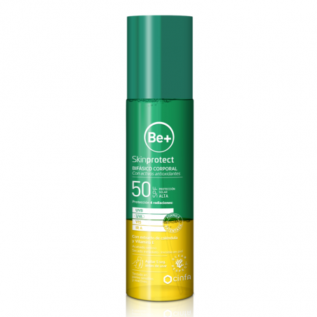BE+ SKINPROTECT BIFÁSICO CORPORAL ACTIVOS ANTIOXIDANTES SPF50 200ML