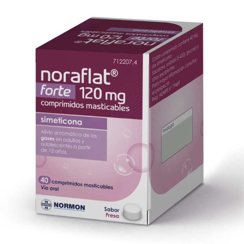 NORAFLAT FORTE 120MG SIMETICONA COMPRIMIDOS MASTICABLES