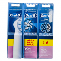 ORAL B RECAMBIO CABEZAL PRO SENSITIVE CLEAN BLANCO 6U
