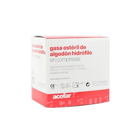GASA ESTERIL DE ALGODON HIDROFILO 50 UNIDADES GASA ESTERIL DE ALGODON HIDROFILO 50 UNIDADES