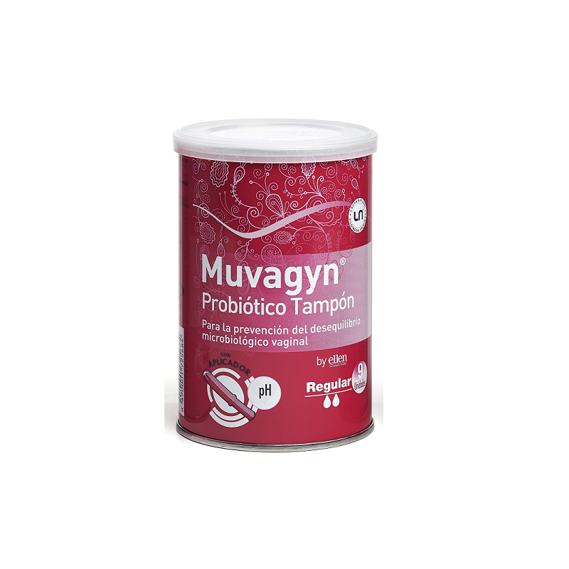 MUVAGYN PROBIOTICO TAMPON REGULAR CON APLICADOR 9 UNIDADES