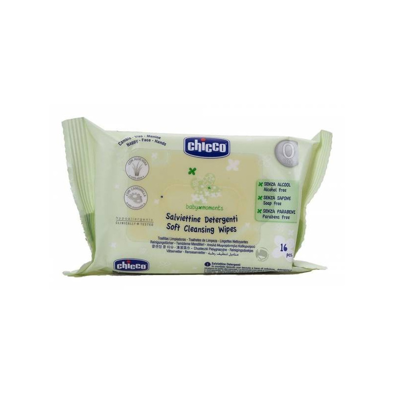 CHICCO TOALLITAS LIMPIADORAS BABY MOMENTS 16 UNIDADES