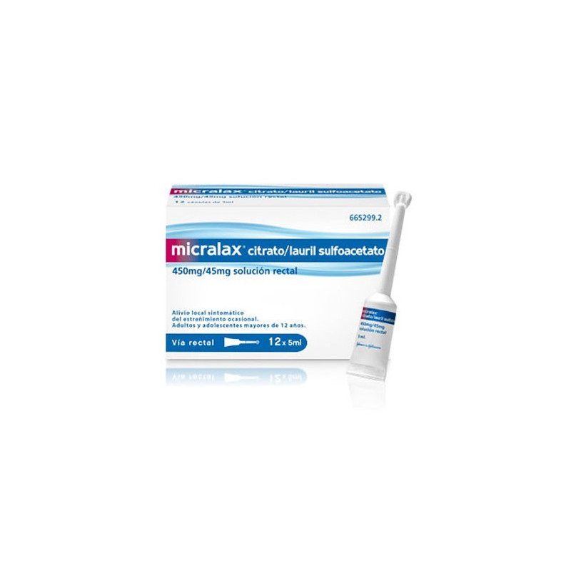 MICRALAX CITRATO/LAURIL SULFOACETATO 450 mg/45 mg solucion rectal