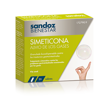 SANDOZ BIENESTAR SIMETICONA ALIVIO GASES 20 SOBRES SANDOZ BIENESTAR SIMETICONA ALIVIO GASES 20 SOBRES