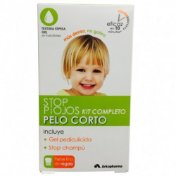 STOP PIOJOS KIT COMPLETO PELO CORTO (GEL+CHAMPÚ+LIENDRERA) 