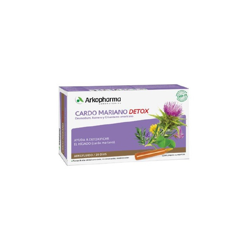 ARKOFLUIDO CARDO MARIANO DETOX 20 AMPOLLAS 