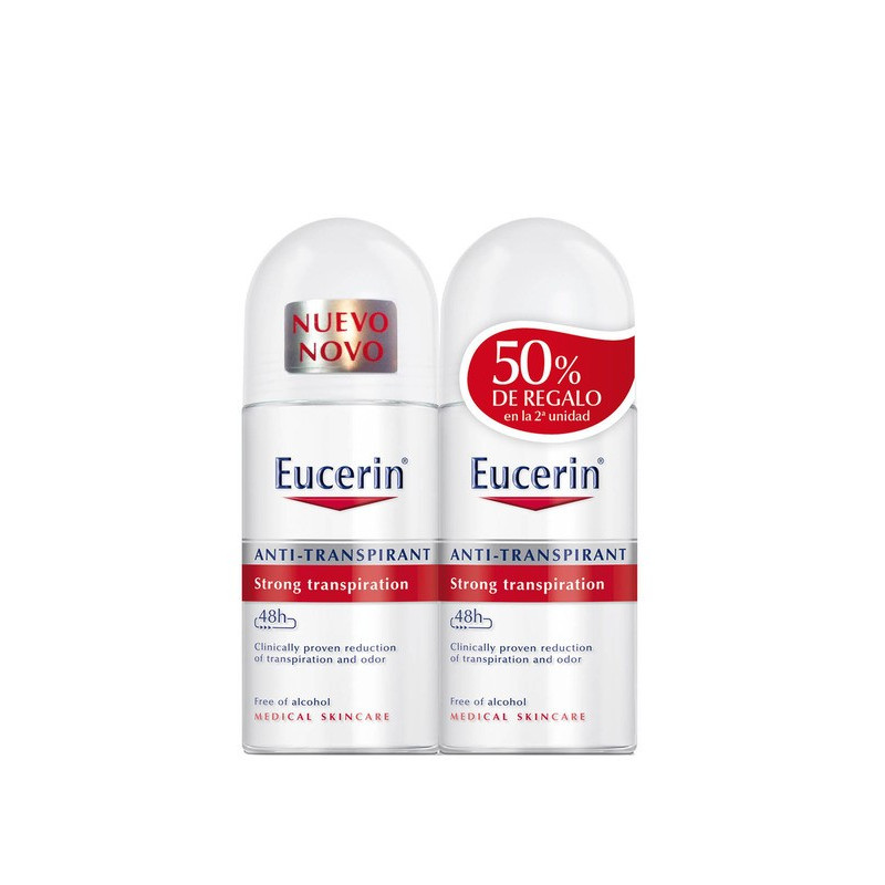 DUPLO EUCERIN DESODORANTE ANTITRANSPIRANTE ROLL-ON 48 HORAS