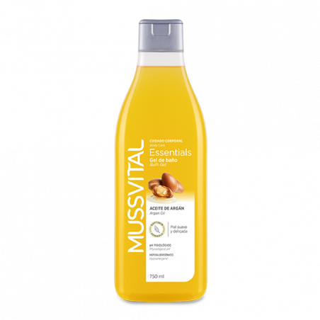 MUSSVITAL ESSENCIALS GEL DE BAÑO ACEITE DE ARGAN 750 ML MUSSVITAL ESSENCIALS GEL DE BAÑO ACEITE DE ARGAN 750 ML