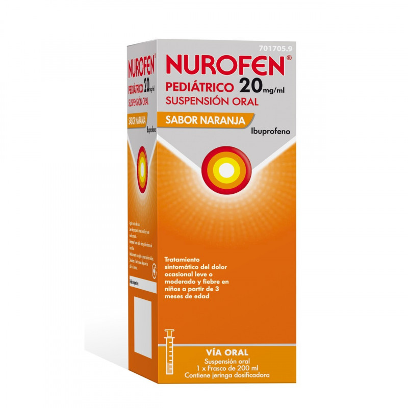 NUROFEN PEDIATRICO 20 MG/ML SUSPENSION ORAL 200 ML NARANJA