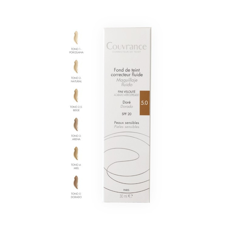 AVENE COUVRANCE MAQUILLAJE FLUIDO COLOR 05 DORADO 30ML