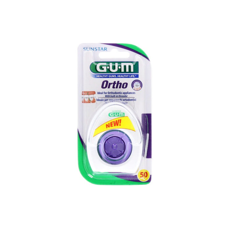 GUM ORTHO FLOSS HILO DENTAL 50 UNIDADES