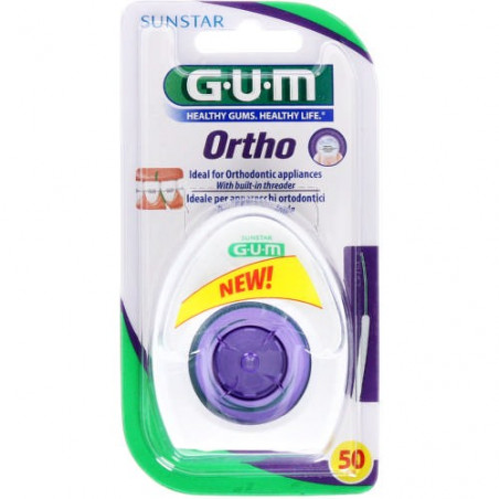 GUM ORTHO FLOSS HILO DENTAL 50 UNIDADES