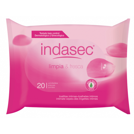 INDASEC TOALLITAS HIGIENE INTIMA 20 TOALLITAS INDASEC TOALLITAS HIGIENE INTIMA 20 TOALLITAS