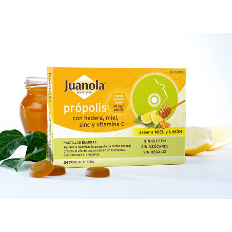 JUANOLA PROPOLIS HIEDRA CON MIEL ZINC Y VITAMINA C SABOR MIEL-LIMON