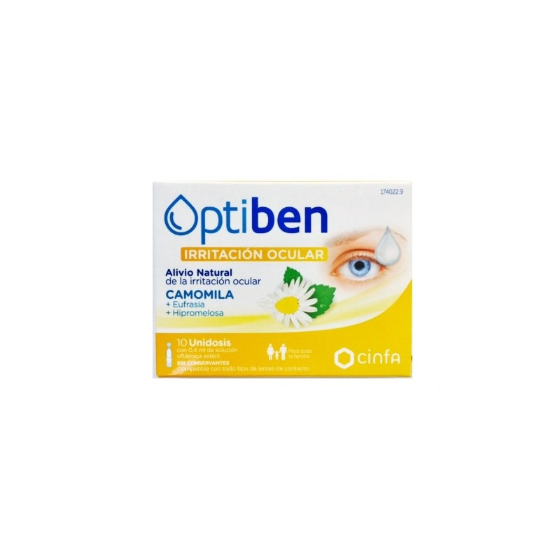 OPTIBEN OJOS IRRITADOS CON CAMOMILA 10 UNIDOSIS