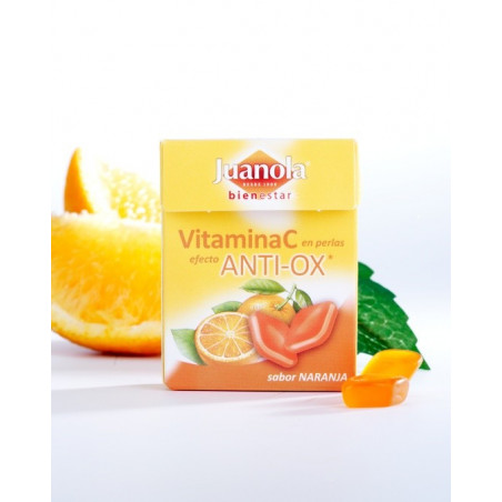 JUANOLA PERLAS BALSAMICAS EFECTO ANTIOX VITAMINA C SABOR NARANJA 25GR JUANOLA PERLAS BALSAMICAS EFECTO ANTIOX VITAMINA C SABOR NARANJA 25GR