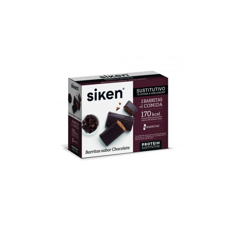 SIKEN PROTEIN SUSTITUTIVO BARRITA CHOCOLATE 8 UNIDADES