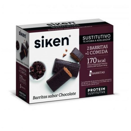 SIKEN PROTEIN SUSTITUTIVO BARRITA CHOCOLATE 8 UNIDADES