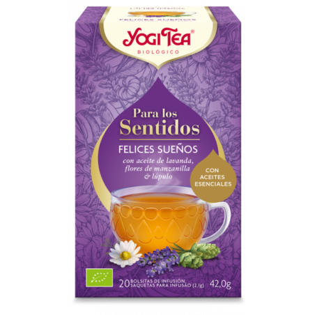 YOGITEA INFUSIÓN FELICES SUEÑOS ACEITES ESENCIALES 20 BOLSITAS