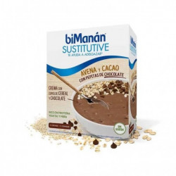 BIMANAN SUSTITUTIVE CREMA AVENA Y CACAO CON PEPITAS DE CHOCOLATE 5 SOBRES