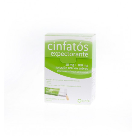 CINFATOS EXPECTORANTE 10 MG + 100 MG SOLUCIÓN ORAL 18 SOBRES